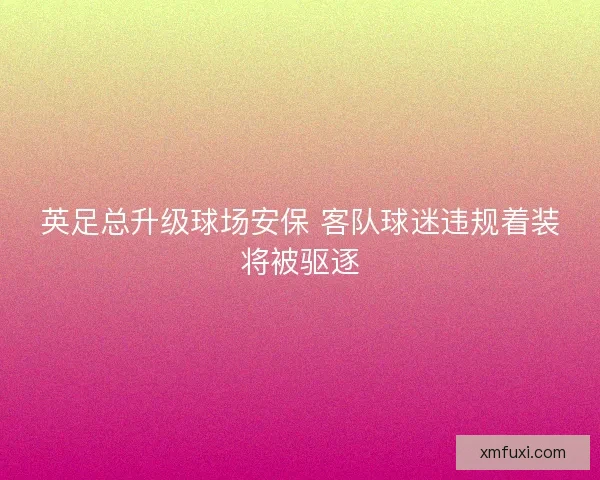 英足总升级球场安保 客队球迷违规着装将被驱逐