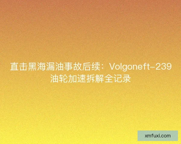 直击黑海漏油事故后续：Volgoneft-239油轮加速拆解全记录