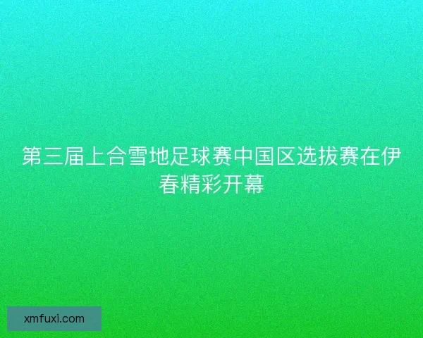 第三届上合雪地足球赛中国区选拔赛在伊春精彩开幕 第三届上合雪地足球赛中国区选拔赛在伊春精彩开幕
