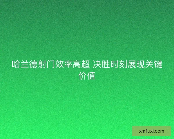 哈兰德射门效率高超 决胜时刻展现关键价值